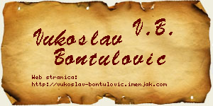 Vukoslav Bontulović vizit kartica